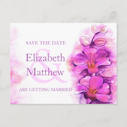 Orchid schilderde bloem, behalve de datumkaart aankondigingskaart (Voorkant)