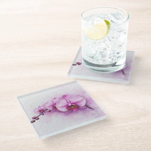 Orchid Sky Serenade Glazen Onderzetter (Schuin)