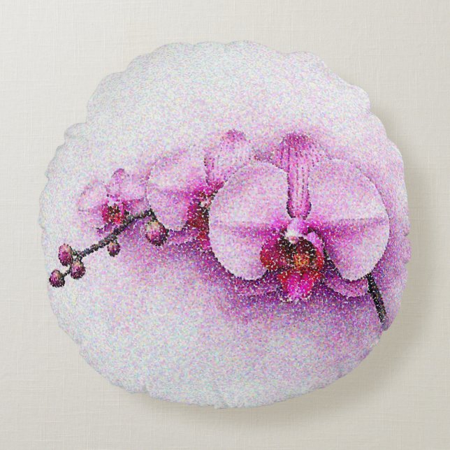Orchid Sky Serenade Rond Kussen (Voorkant)