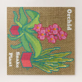 Orchid, snake plant Pixelart, Pixel Art Legpuzzel (Horizontaal)