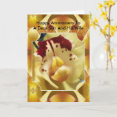 Orchid Son Wife Personalized Wedding Jubileum Kaart (Gele Bloem)