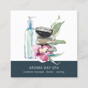 ORCHID STONE BAMBOO WATERVERF SPA MASSAGE THERAPIE VIERKANTE VISITEKAARTJE