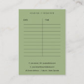 ORCHID STONE NAVY WATERVERF SPA MASSAGE THERAPIE AFSPRAKENKAARTJE (Achterkant)