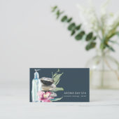 ORCHID STONE NAVY WATERVERF SPA MASSAGE THERAPIE VISITEKAARTJE (Staand voorkant)