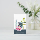 ORCHID STONE NAVY WATERVERF SPA MASSAGE THERAPIE VISITEKAARTJE (Staand voorkant)