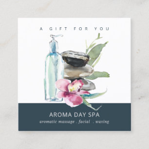 ORCHID STONE SPA MASSAGE THERAPY GIFT CERTIFICATE VIERKANTE VISITEKAARTJE