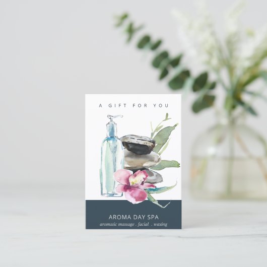 ORCHID STONE SPA MASSAGE THERAPY GIFT CERTIFICATE VISITEKAARTJE (Staand voorkant)