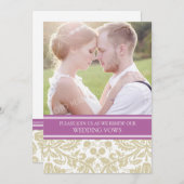 Orchid Tan Photo Wedding Vow Renewal Uitnodiging (Voorkant / Achterkant)