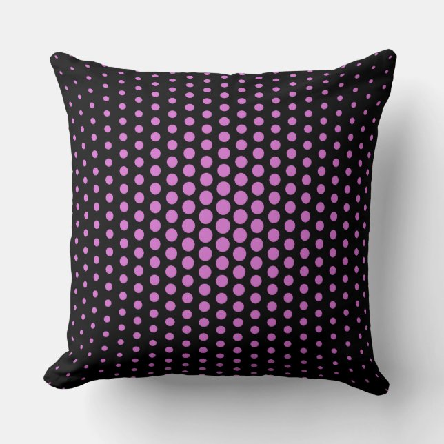 Orchid Techno Stippen Modern Black Kussen (Voorkant)