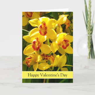 Orchid Valentine's Day Card w/Victor Hugo Quote Kaart
