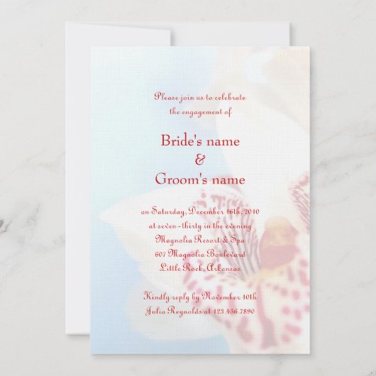 Orchid Verloving Uitnodiging (Achterkant)