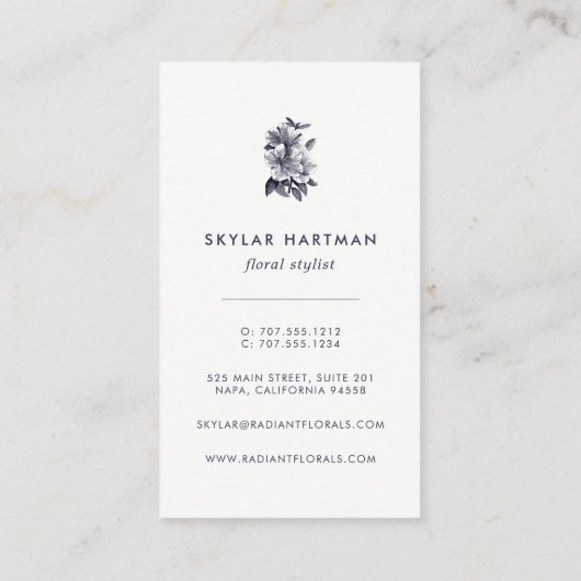  Orchid | Verticale Floral Visitekaartje (Achterkant)