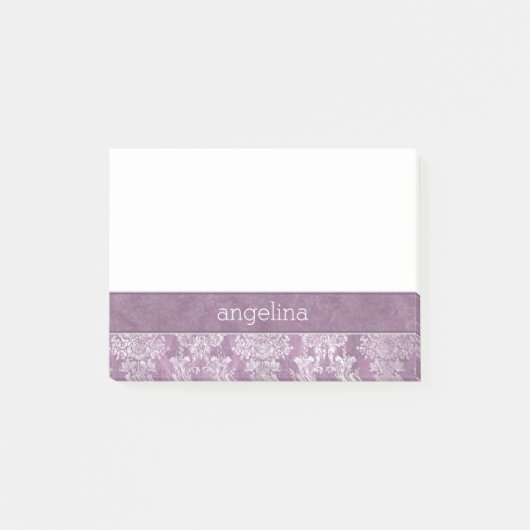 Orchid  Waterverf Damask Patroon Post-it® Notes (Voorkant)