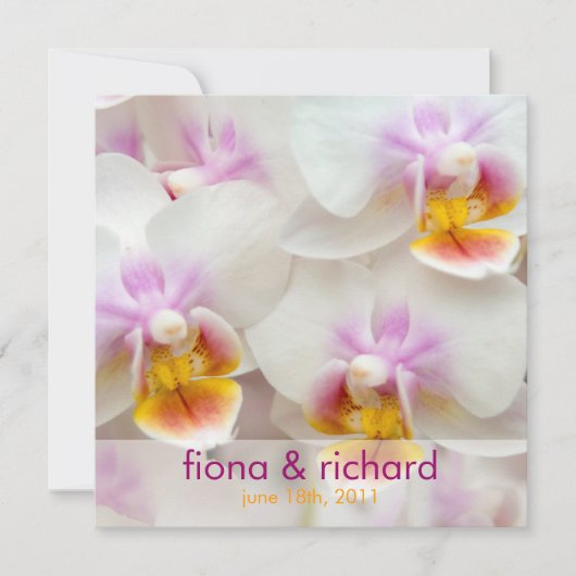 Orchid ・ Weddenuitnodiging Kaart (Voorkant)
