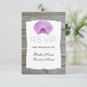 Orchid Wedding RSVP - Barnwood (Staand voorkant)