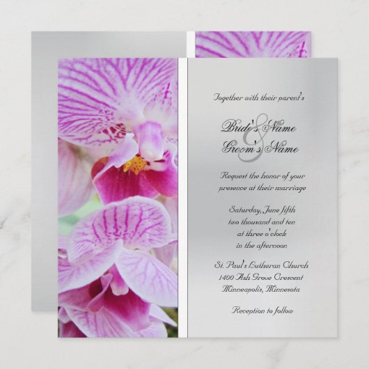 Orchid Wedding Uitnodiging (Voorkant / Achterkant)