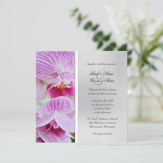 Orchid Wedding Uitnodiging (Staand voorkant)