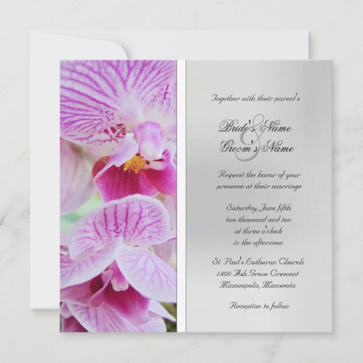 Orchid Wedding Uitnodiging (Voorkant)