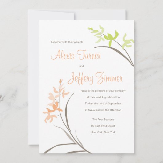 Orchid Wedding Uitnodiging (Voorkant)