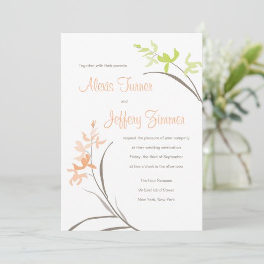 Orchid Wedding Uitnodiging (Staand voorkant)