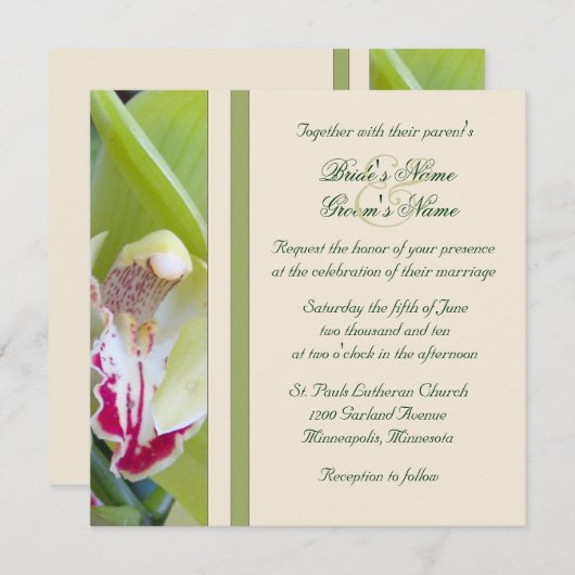 Orchid Wedding Uitnodiging (Voorkant / Achterkant)