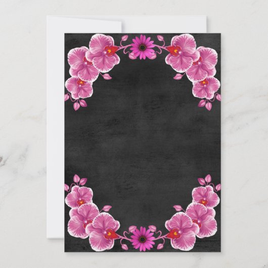 Orchid Wedding Uitnodiging (Achterkant)