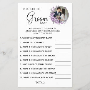Orchid What groom say Vrijgezellenfeest game card Flyer