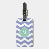 Orchid & White Chevron Monogram Bagagelabel (Voorkant verticaal)