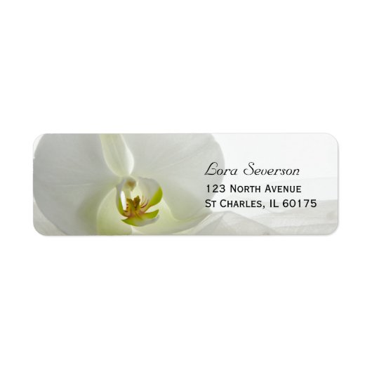 Orchid White en Bridal Veil Wedding Address Etiket (Voorkant)