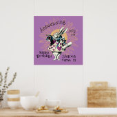 Orchid White Rabbit Happy Birthday Decreet Poster (Keuken)