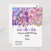 Orchide bloem Verjaardag Save the Date briefkaart (Voorkant / Achterkant)
