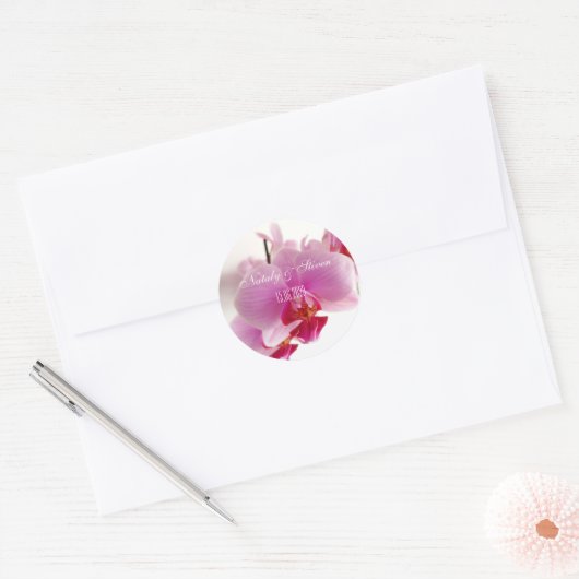 Orchidebloem Ronde Sticker (Envelop)