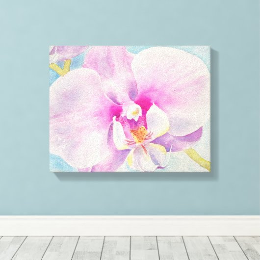 Orchidee 2 Waterverf op Canvas (Insitu (Houten vloer))