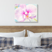 Orchidee 2 Waterverf op Canvas Afdruk (Insitu (Slaapkamer))