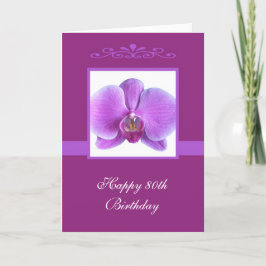Orchidee 80th Birthday Kaart
