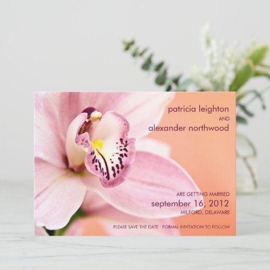 Orchidee • Aankondiging Bewaar de Datum (Staand voorkant)