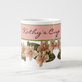 orchidee Afbeelding Monogram peach Grote Koffiekop (Voorkant)