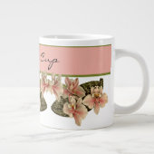 orchidee Afbeelding Monogram peach Grote Koffiekop (Rechts)