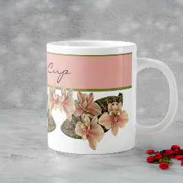 orchidee Afbeelding Monogram peach Grote Koffiekop
