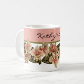  orchidee Afbeelding Monogram peach Koffiemok (Voorkant links)