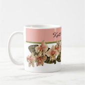  orchidee Afbeelding Monogram peach Koffiemok (Links)
