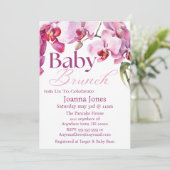 Orchidee Baby Brunch/Baby shower Uitnodiging Kaart (Staand voorkant)