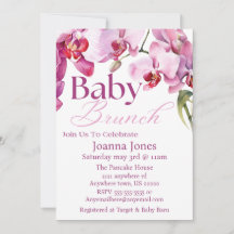 Orchidee Baby Brunch/Baby shower Uitnodiging Kaart