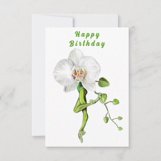 Orchidee Balletdanser Verjaardag Kaart (Voorkant)