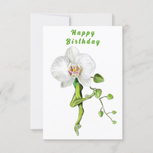 Orchidee Balletdanser Verjaardag Kaart