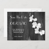 Orchidee & Barnwood Wedding Save The Date Briefkaa Aankondigingskaart (Voorkant / Achterkant)
