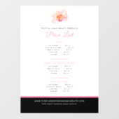 Orchidee beauty product prijslijst roze raamsticker (Vel)