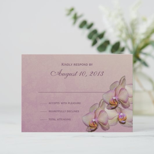 Orchidee Beauty Respons RSVP Kaartje (Staand voorkant)