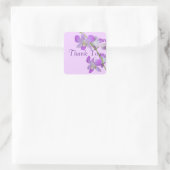 Orchidee Bedankt paarse lavendel Vierkante Sticker (Tas)