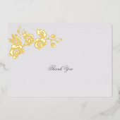 Orchidee belooft ivoor formele klassieke bruiloft folie uitnodiging (Voorkant)